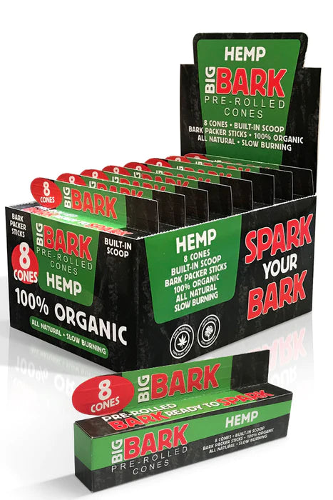 Organic Big Bark Hemp Pre-Rolled Cones (8 Cones/box)